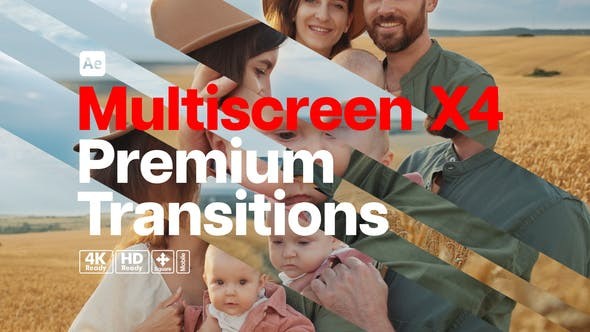 Videohive Premium Transitions Multiscreen X4 52742536 - After Effects Project Files