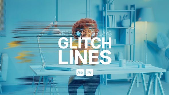 Videohive Premium Overlays Glitch Lines 49482413 - After Effects Project Files