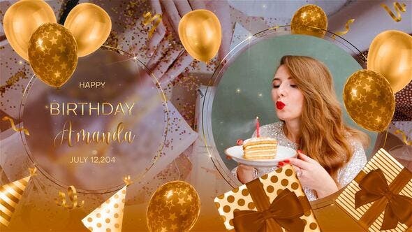 Videohive Happy Birthday | Gold 53265524 - After Effects Project Files