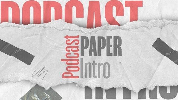 Videohive Paper Style Podcast Intro 53652377 - After Effects Project Files