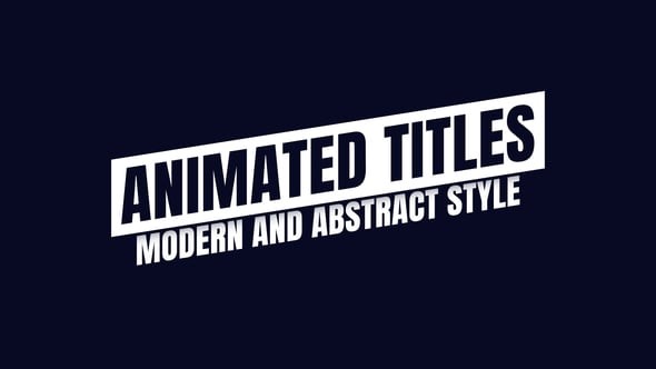 Videohive Animated Titles 54527703 - After Effects Project Files