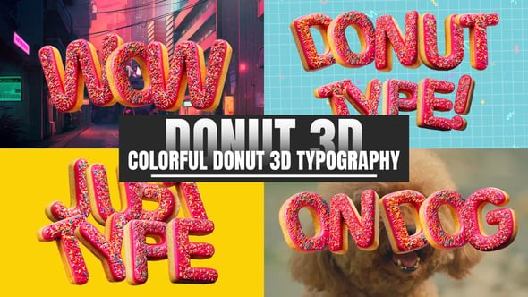 Videohive Colorful Donut Letters Pack 54773061 - After Effects Project Files