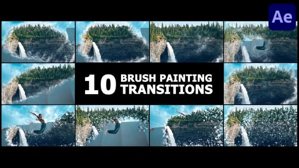 Videohive Brush Painting Transitions for After Effects 54818749 - After Effects Project Files