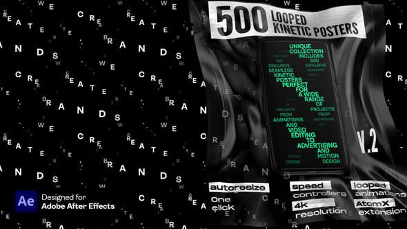 Videohive Seamless Loop Kinetic Posters 2 54731869 - After Effects Project Files