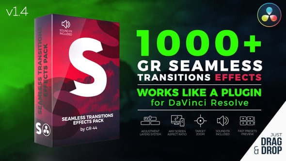 Videohive GR Seamless Transitions Effects for DaVinci Resolve 52438114 - DaVinci Resolve Templates