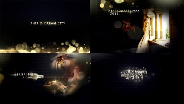 Videohive Gold Particles Photo And Postcard Opener 4671543 - After Effects Project Files